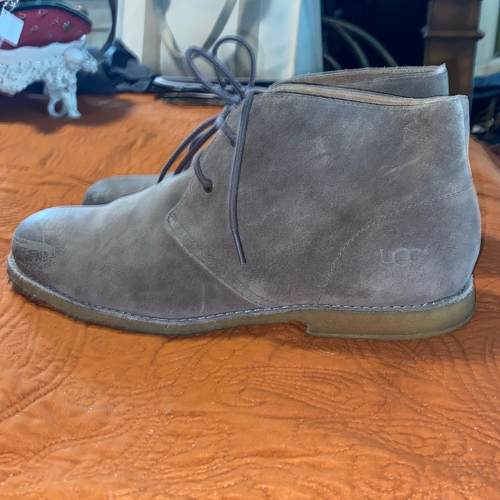 UGG Leighton Leather Suede Chukka Waterproof Boot Slate 1017769 - Sz 13 PERFECT
